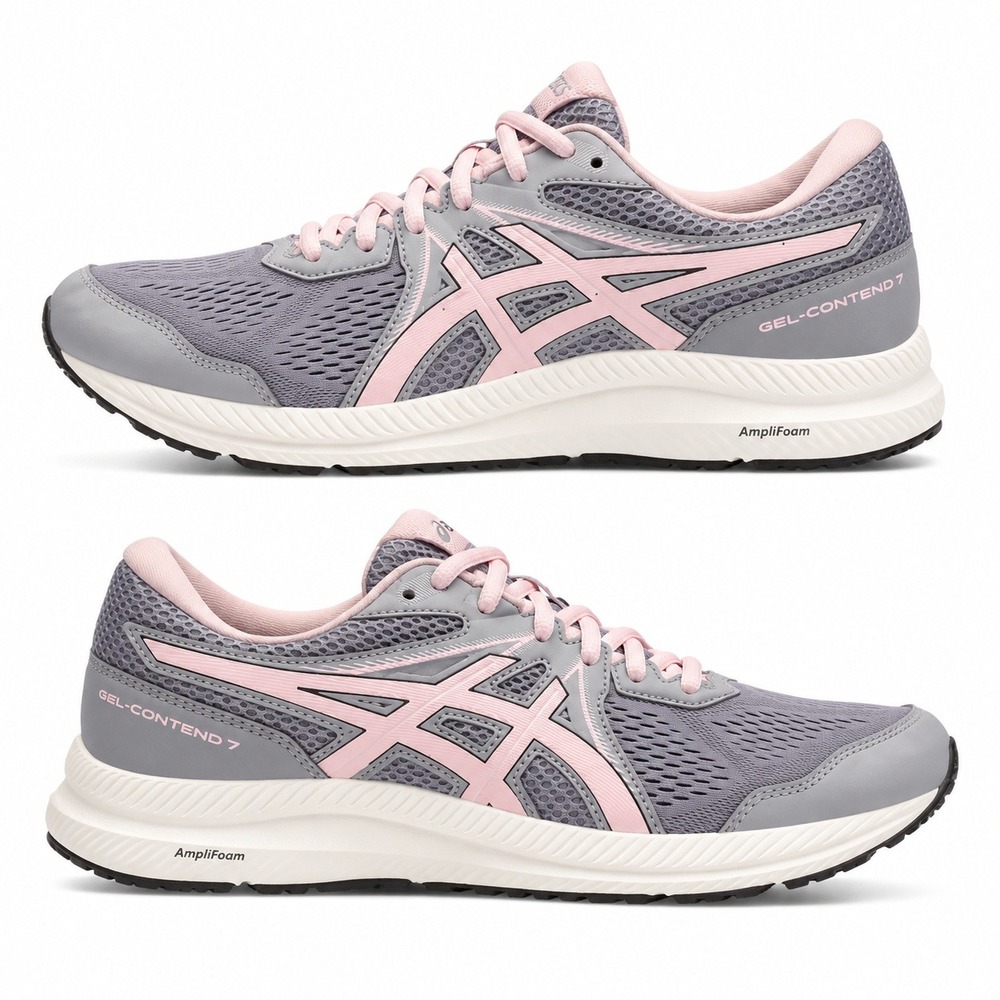 ASICS GEL-CONTEND 7 Running Shoes Women's 11 Wide Grey Pink Excellent